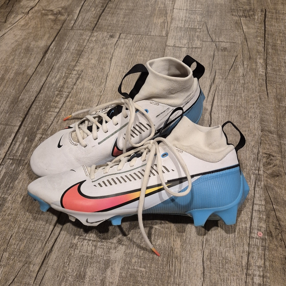 Nike Men’s Vapor Edge Pro 360 2 Football Cleats Size 8 White Baltic Blue